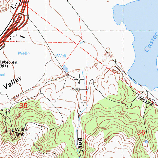 Topographic Map of Bear Canyon, CA