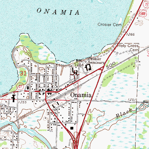 Topographic Map of Mille Lacs Health System Hospital, MN