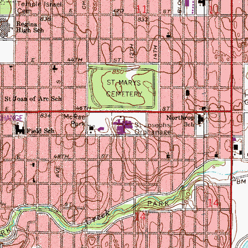 Topographic Map of Saint Joseph's Home For Children, MN