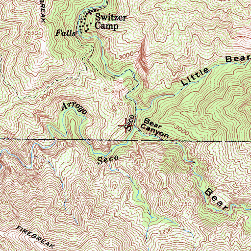Topographic Map of Bear Canyon, CA