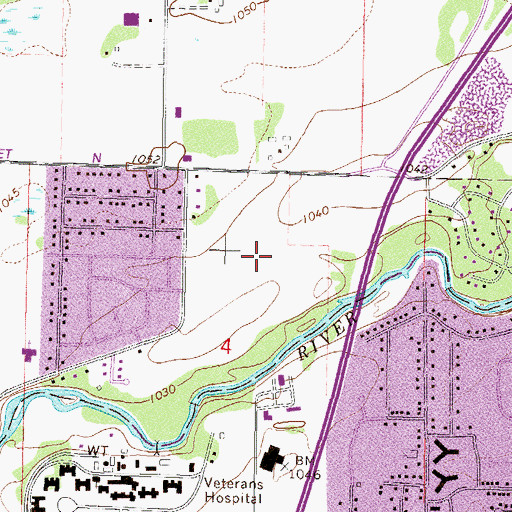 Topographic Map of CentraCare Health Plaza and Surgery Center, MN