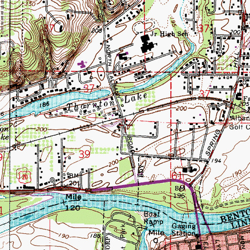 Topographic Map of Albany Transit System North Albany Park and Ride, OR