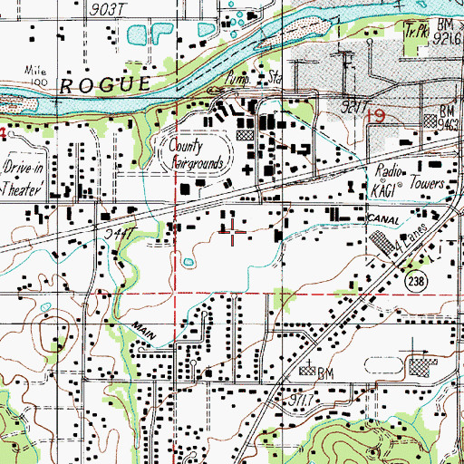 Topographic Map of Asante Health Three Rivers Community Hospital Blood Bank, OR