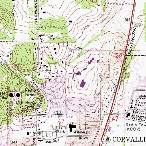 Topographic Map of Good Samaritan Hospital Regional Medical Center Blood Bank, OR
