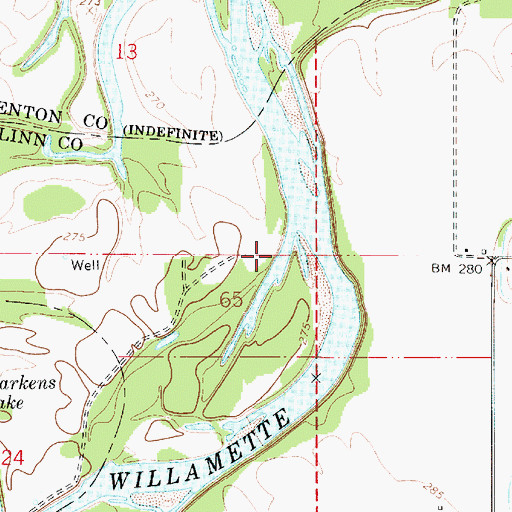 Topographic Map of Harken's Lake Landing Boat Access, OR