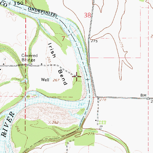 Topographic Map of Irish Bend County Park Boat Launch, OR