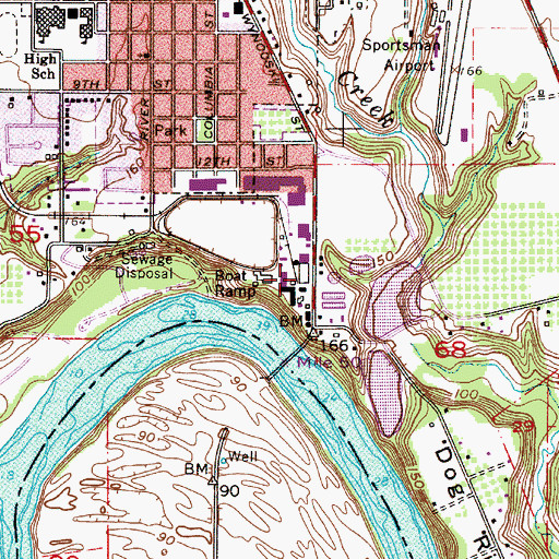 Topographic Map of Southeast Paper Newsprint GT1 and GT2, OR