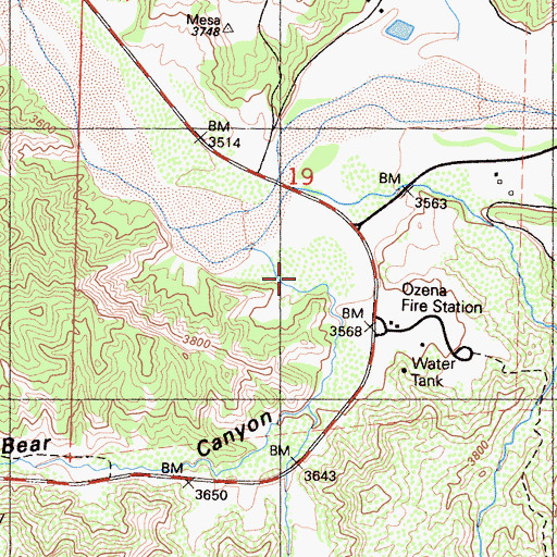 Topographic Map of Bear Canyon, CA