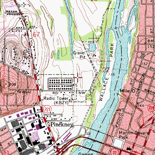 Topographic Map of Wallace Marine Park Softball Complex, OR
