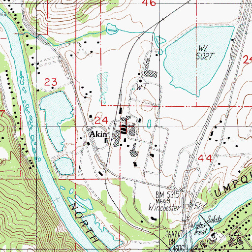 Topographic Map of Douglas County Forest Products Biomass Production, OR
