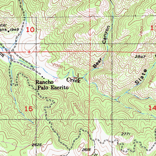 Topographic Map of Bear Canyon, CA