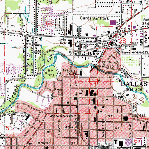 Topographic Map of Polk County Public Health Department, OR