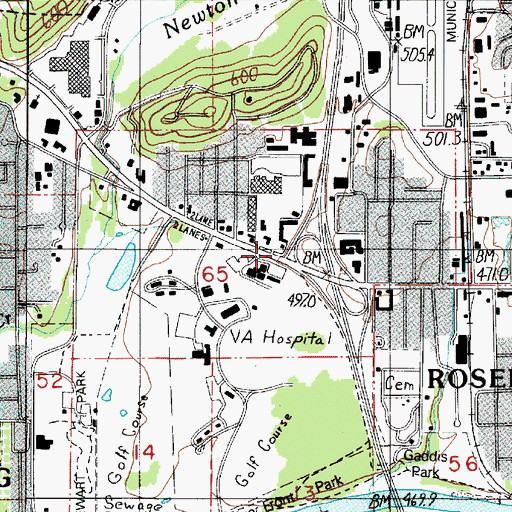 Topographic Map of Red Cross Blood Donor Center, OR