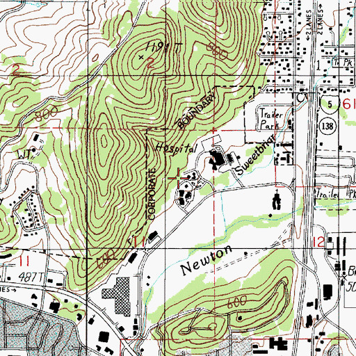 Topographic Map of Red Cross Blood Services, OR