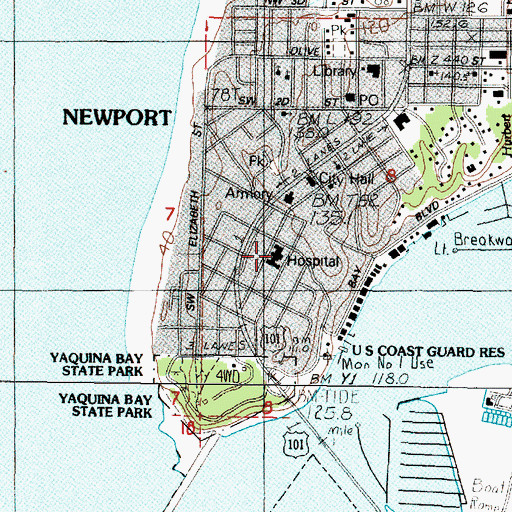 Topographic Map of Red Cross Blood Services, OR