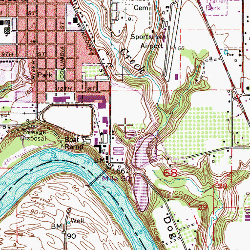 Topographic Map of Southeast Paper Newsprint, OR
