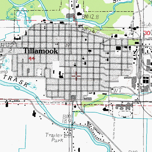 Topographic Map of Tillamook County Public Health Department, OR