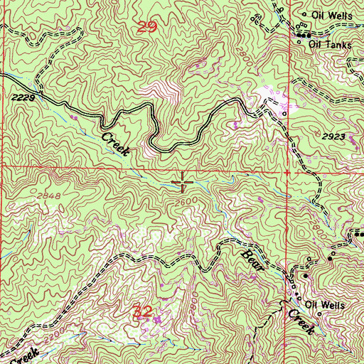 Topographic Map of Bear Creek, CA
