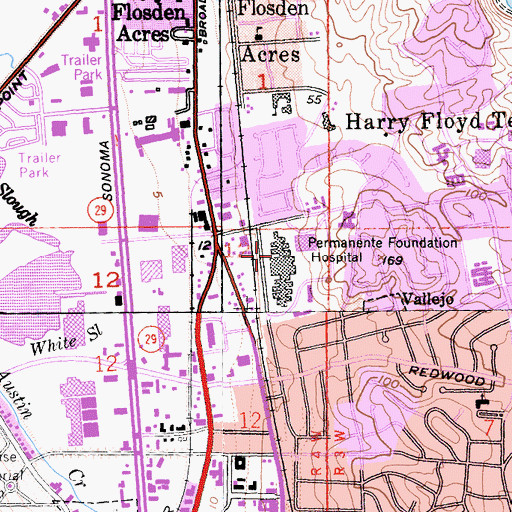 Topographic Map of Kaiser Permanente Vallejo Medical Center, CA