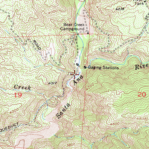 Topographic Map of Bear Creek, CA