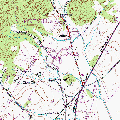 Topographic Map of Erlanger Bledsoe Hospital, TN