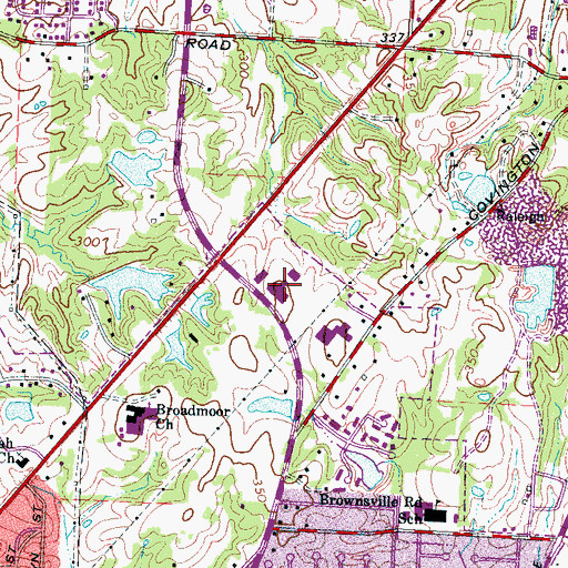 Topographic Map of Methodist North Hospital, TN