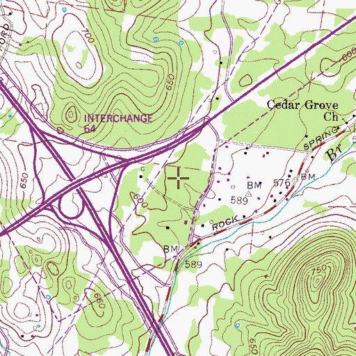 Topographic Map of Stonecrest Medical Center, TN