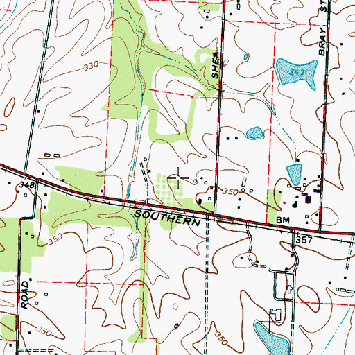 Topographic Map of Baptist Memorial Hospital Collierville, TN