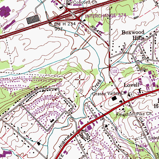 Topographic Map of Baptist Hospital For Women, TN