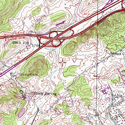 Topographic Map of Bristol Regional Medical Center, TN