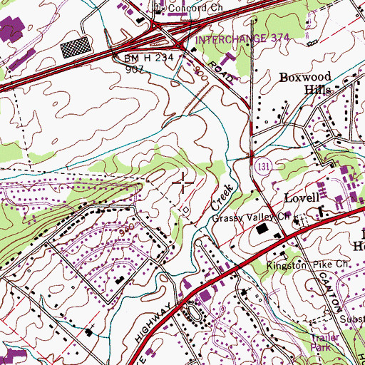 Topographic Map of Baptist Hospital West, TN