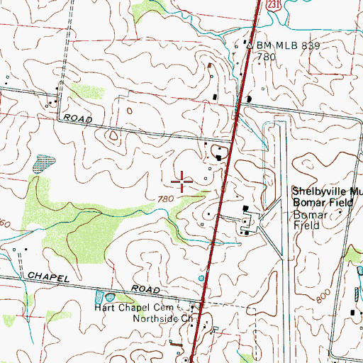 Topographic Map of Heritage Medical Center, TN