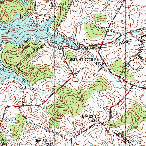 Topographic Map of Allied EMS, TN