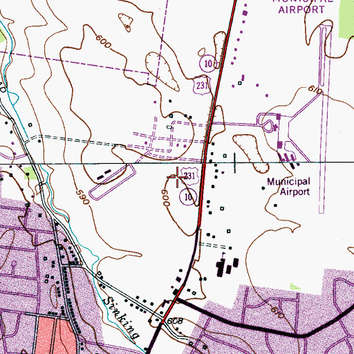 Topographic Map of Ambulance Service of Murfreesboro, TN