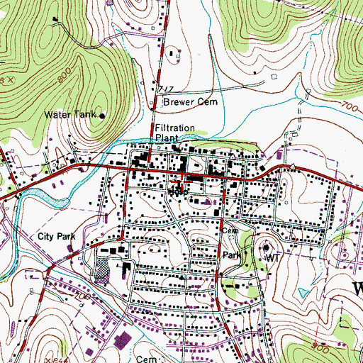 Topographic Map of Cannon County Ambulance Service, TN