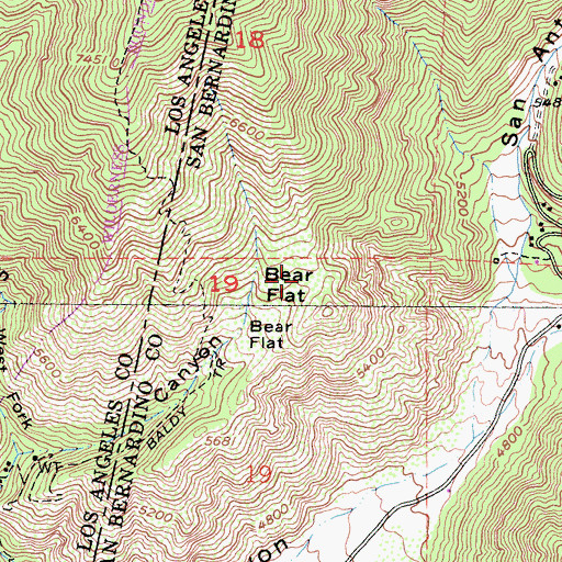 Topographic Map of Bear Flat, CA