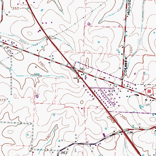 Topographic Map of Crockett County Ambulance Service, TN