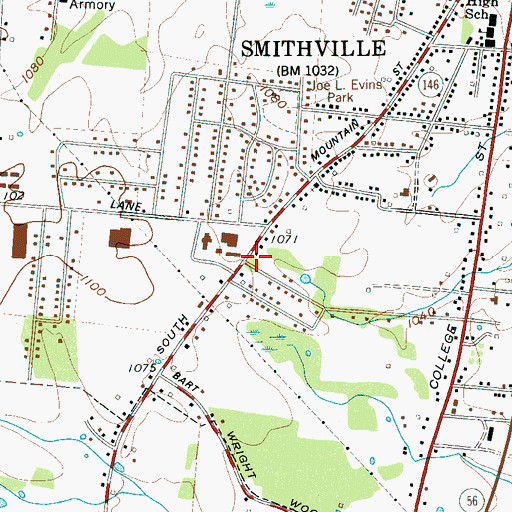 Topographic Map of DeKalb County Emergency Medical Services, TN