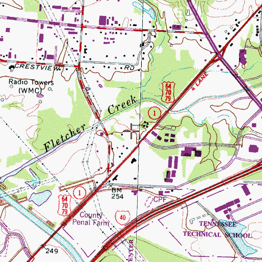 Topographic Map of Eagle Medical Service, TN