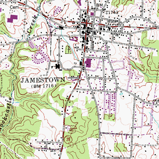 Topographic Map of Fentress County Ambulance Service, TN
