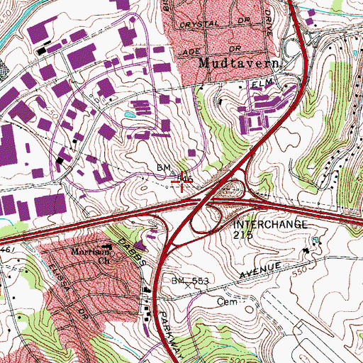 Topographic Map of First Call Ambulance Service, TN