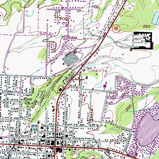 Topographic Map of Hardeman County Ambulance Service, TN