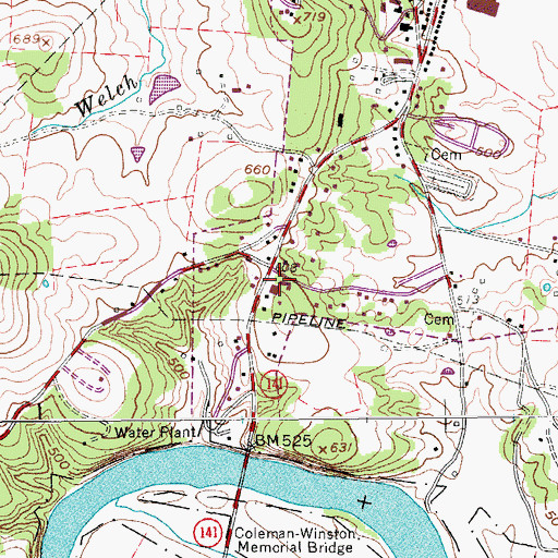 Topographic Map of Hartsville / Trousdale Ambulance Service, TN