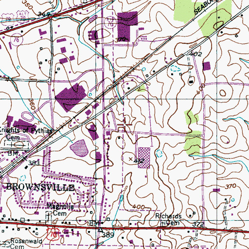 Topographic Map of Brownsville - Haywood County Ambulance Authority, TN