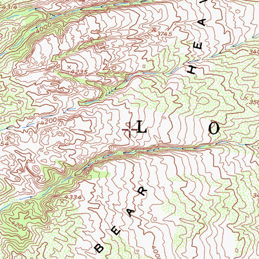 Topographic Map of Bear Heaven, CA
