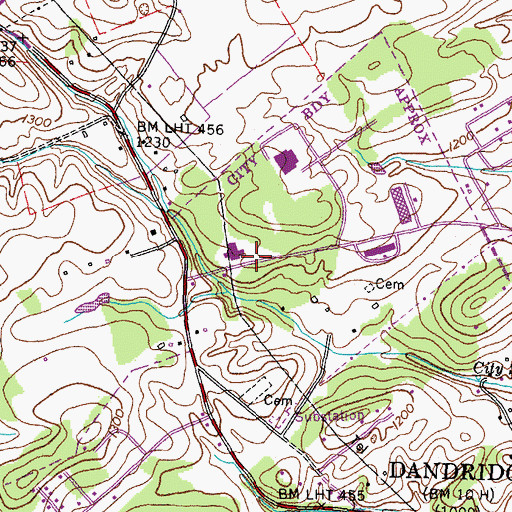 Topographic Map of Jefferson County EMS, TN