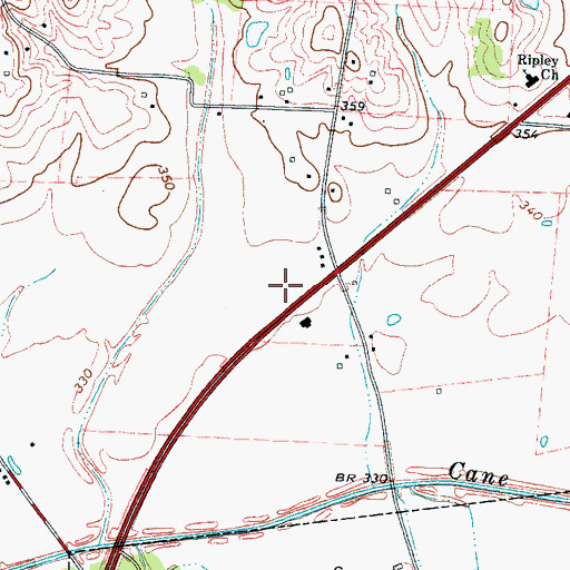 Topographic Map of Lauderdale County Ambulance Authority, TN