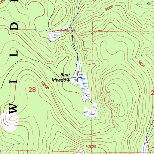 Topographic Map of Bear Meadow, CA