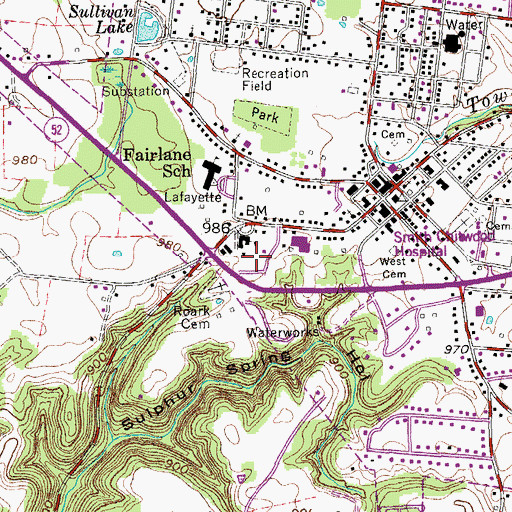 Topographic Map of Macon County EMS, TN