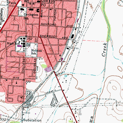 Topographic Map of Med Care Ambulance Tipton, TN